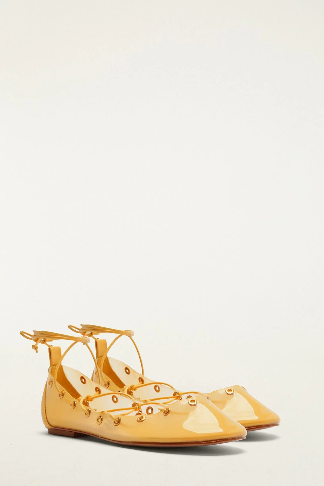Yellow Sea Lace Up Jelly Ballerina - Image 3