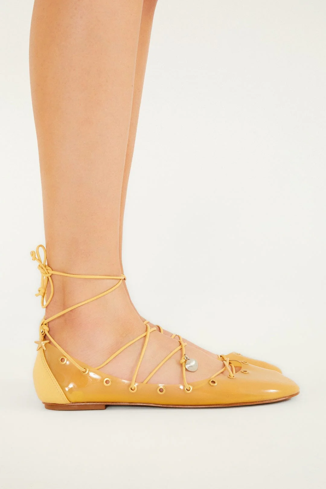 Yellow Sea Lace Up Jelly Ballerina - Image 6