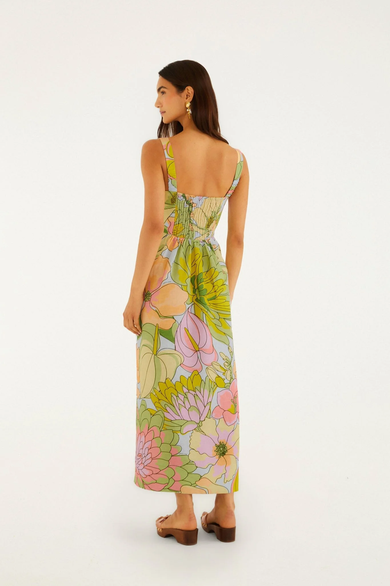 Light Blue Spring Affair Euroflax Premium Linen Maxi Dress - Image 3