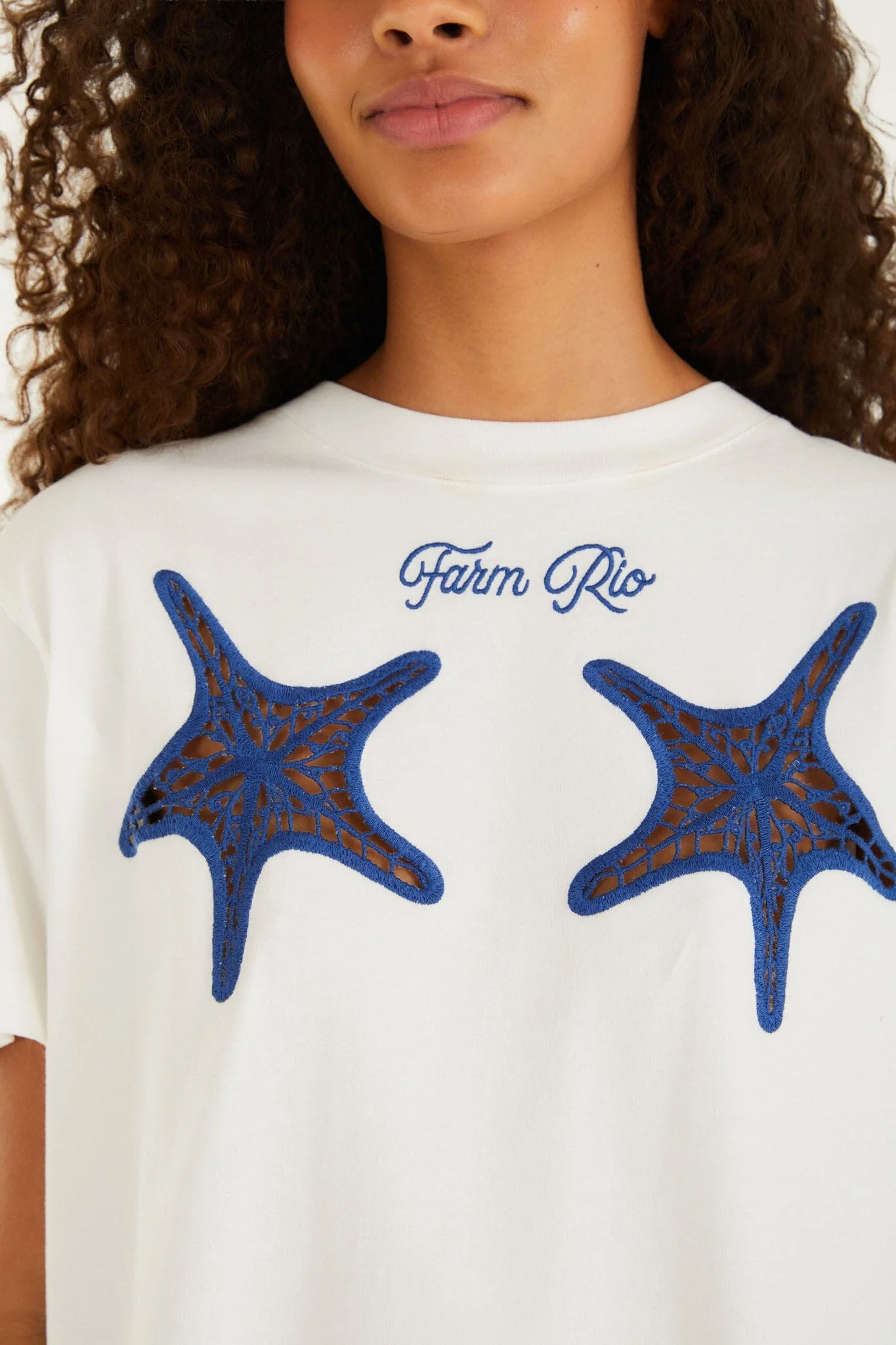 White Farm Rio Starfish Cut-Out Organic Cotton T-Shirt - Image 6