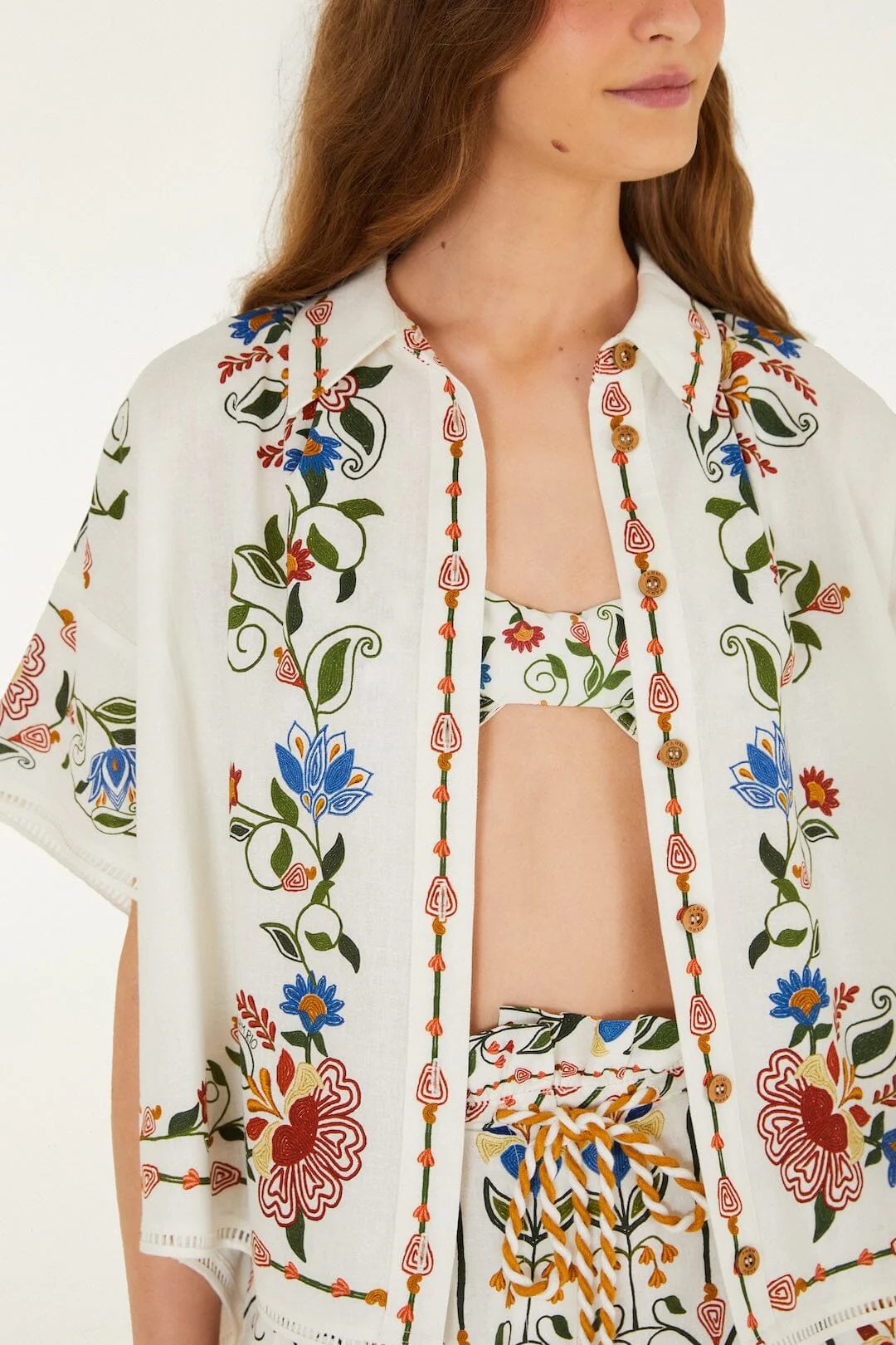 Off-White Stitched Garden Blouse - Image 2