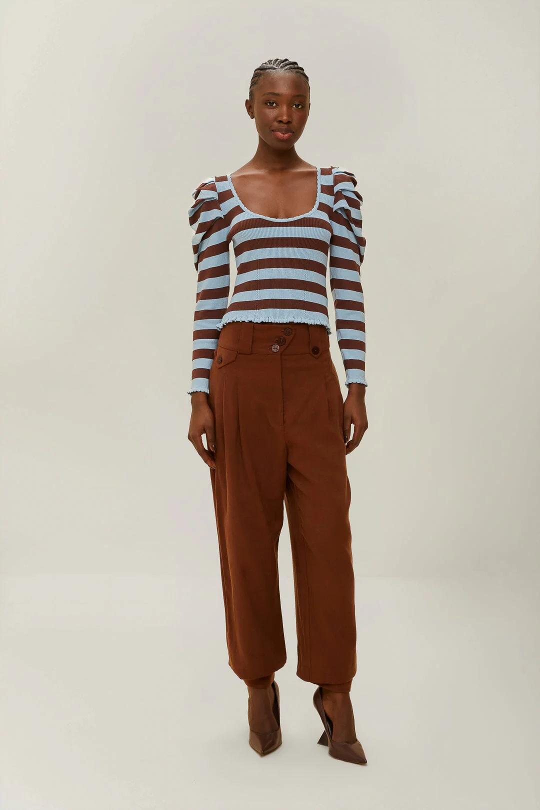 Striped Knit Blouse - Image 2