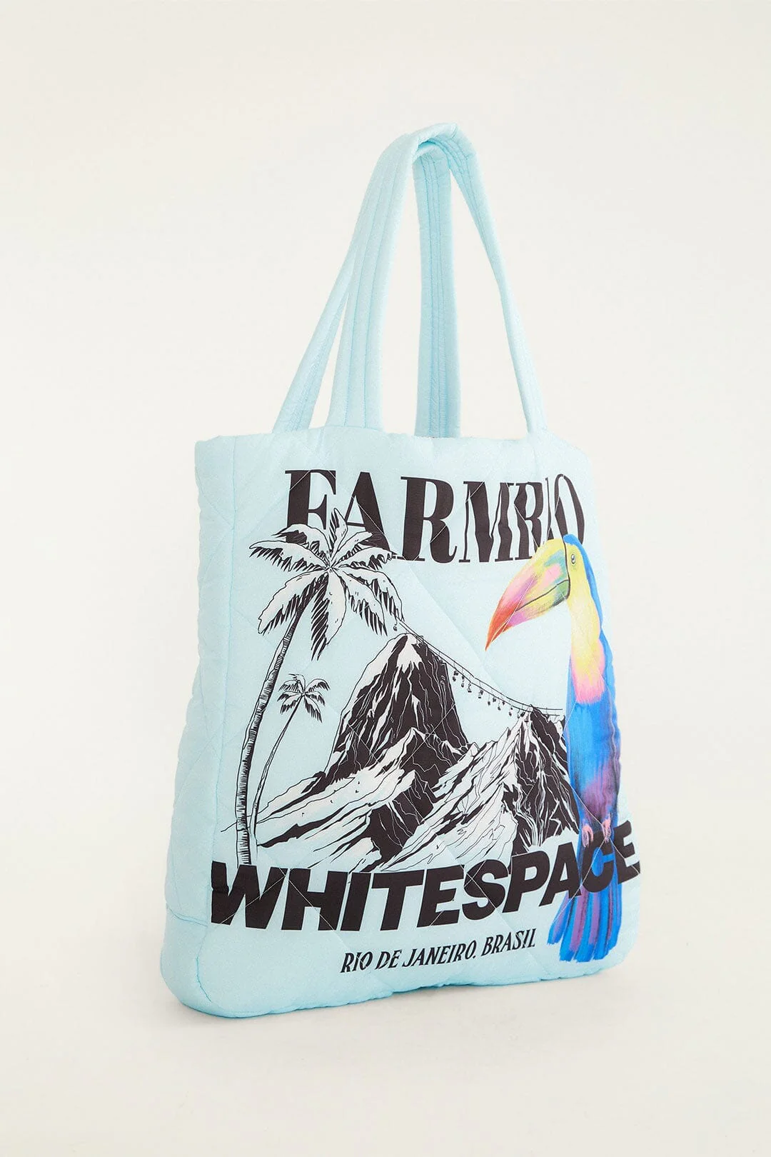 Blue Toucan Puffer Tote Bag - Image 3