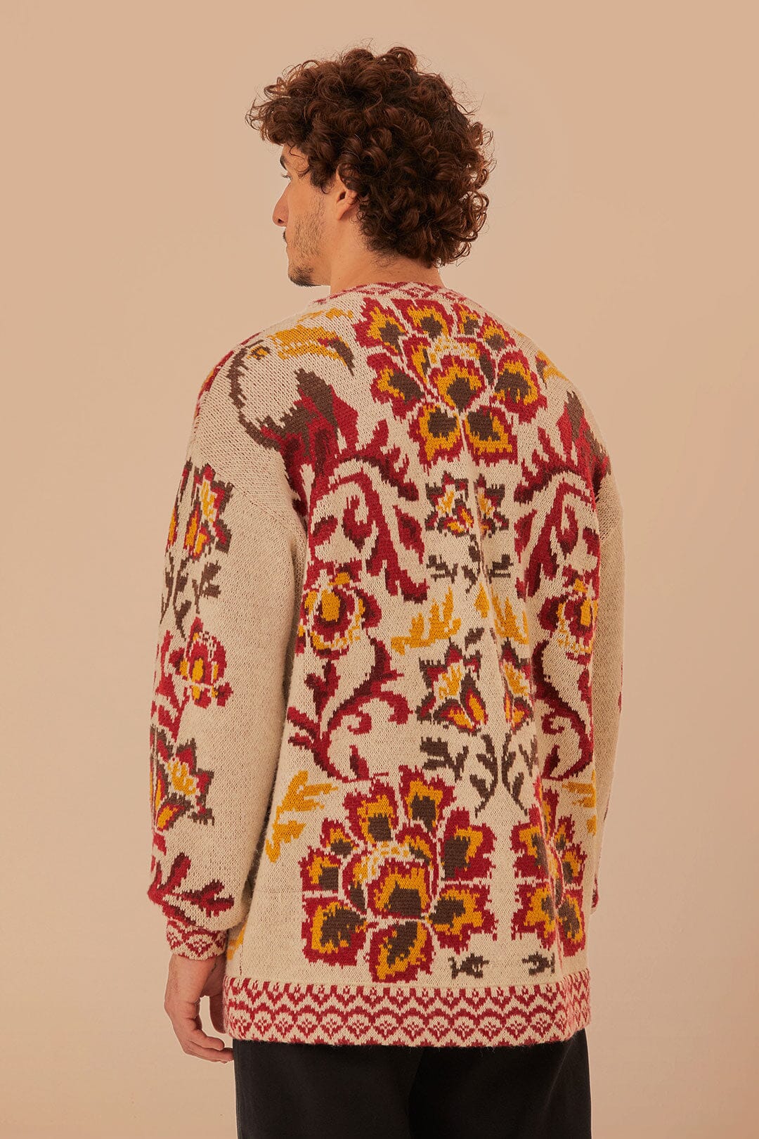 Cream Toucans Scarf Knit Cardigan - Image 5