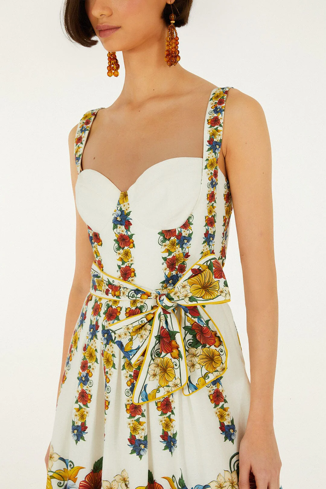 Off-White Tropi Belted Lenzing™ Ecovero™ Euroflax™ Mini Dress - Image 3