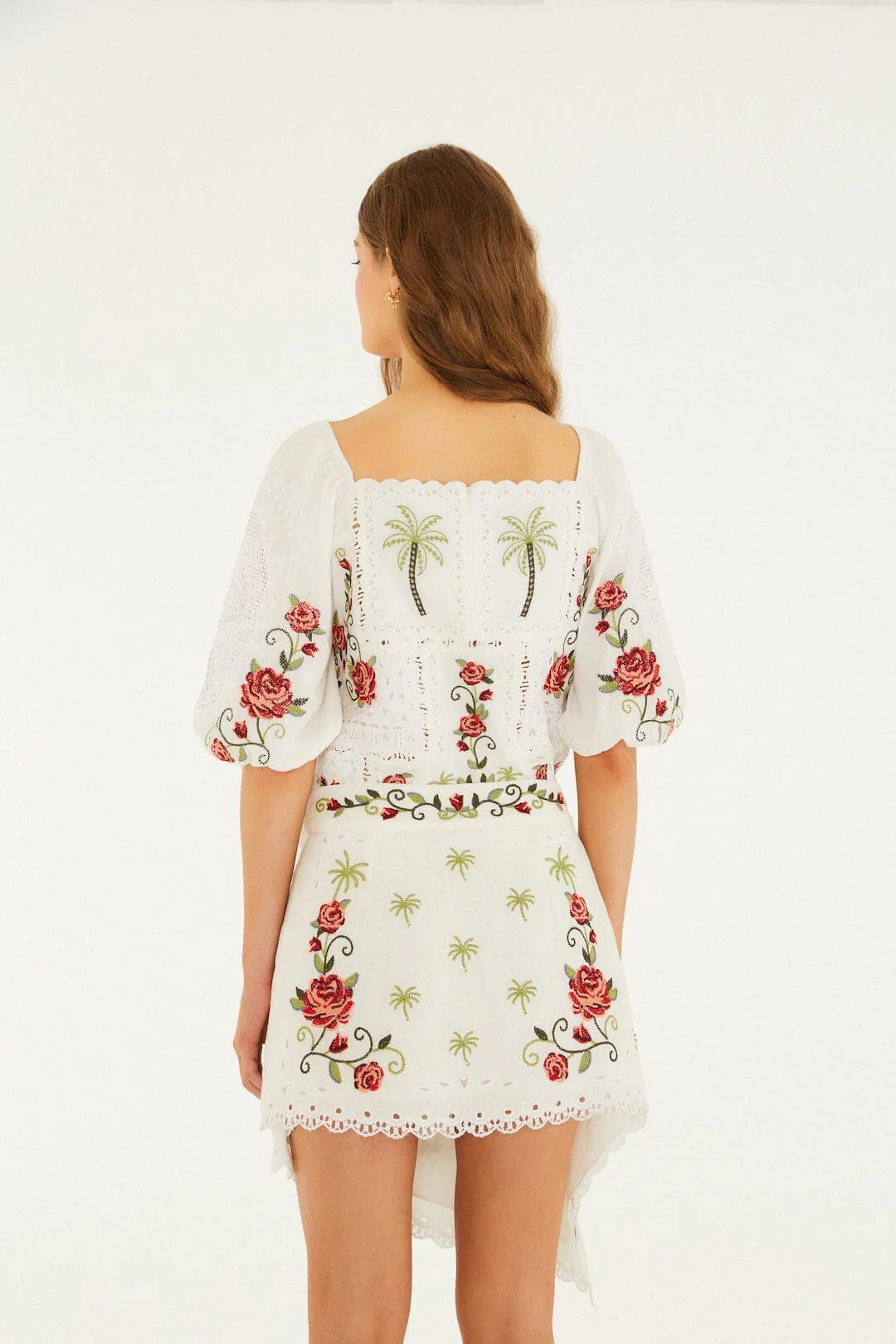 Off-White Tropi Scarf Embroidered Euroflax™ Premium Linen Mini Skirt - Image 3