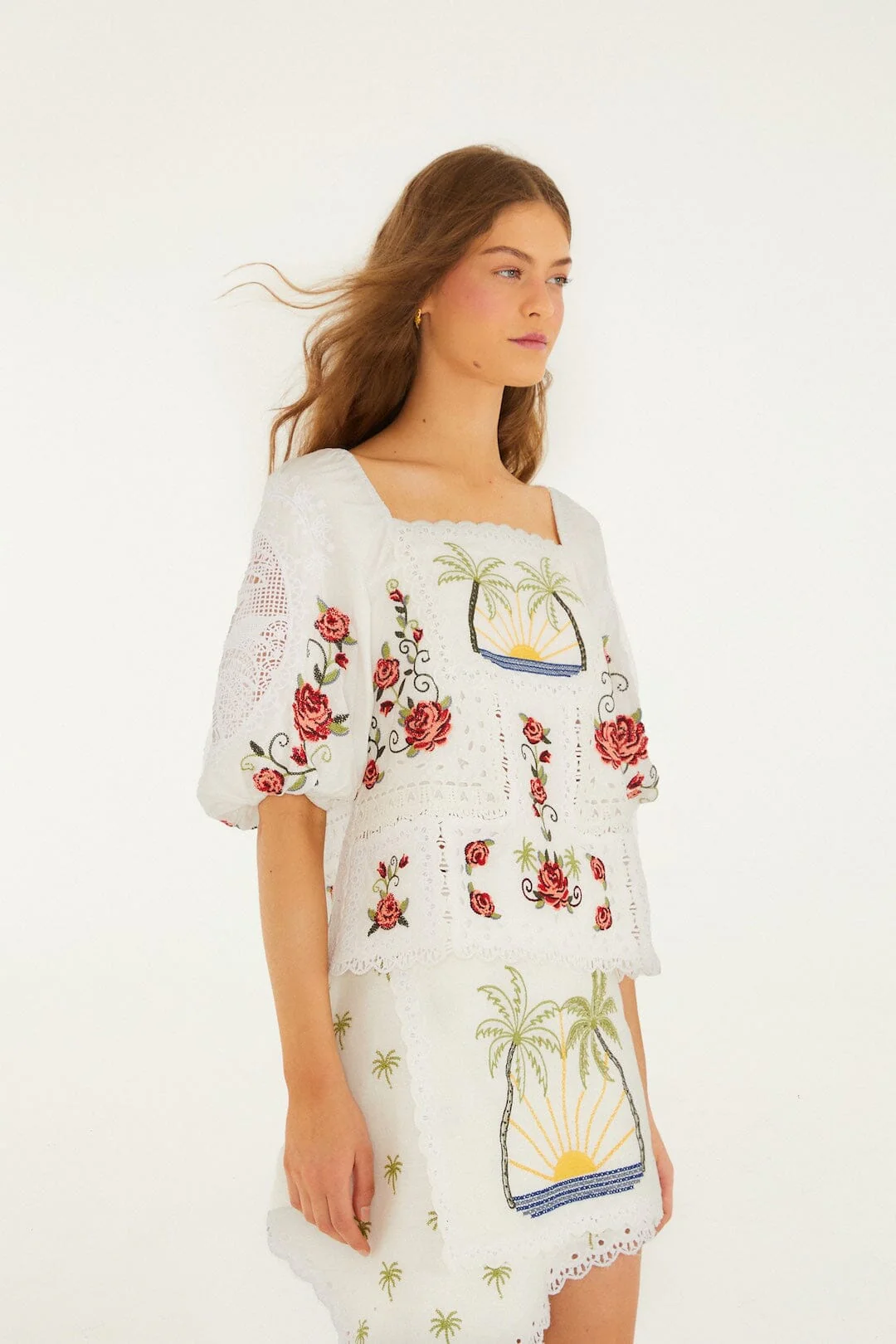 Off-White Tropi Scarf Embroidered Organic Cotton Blouse - Image 5