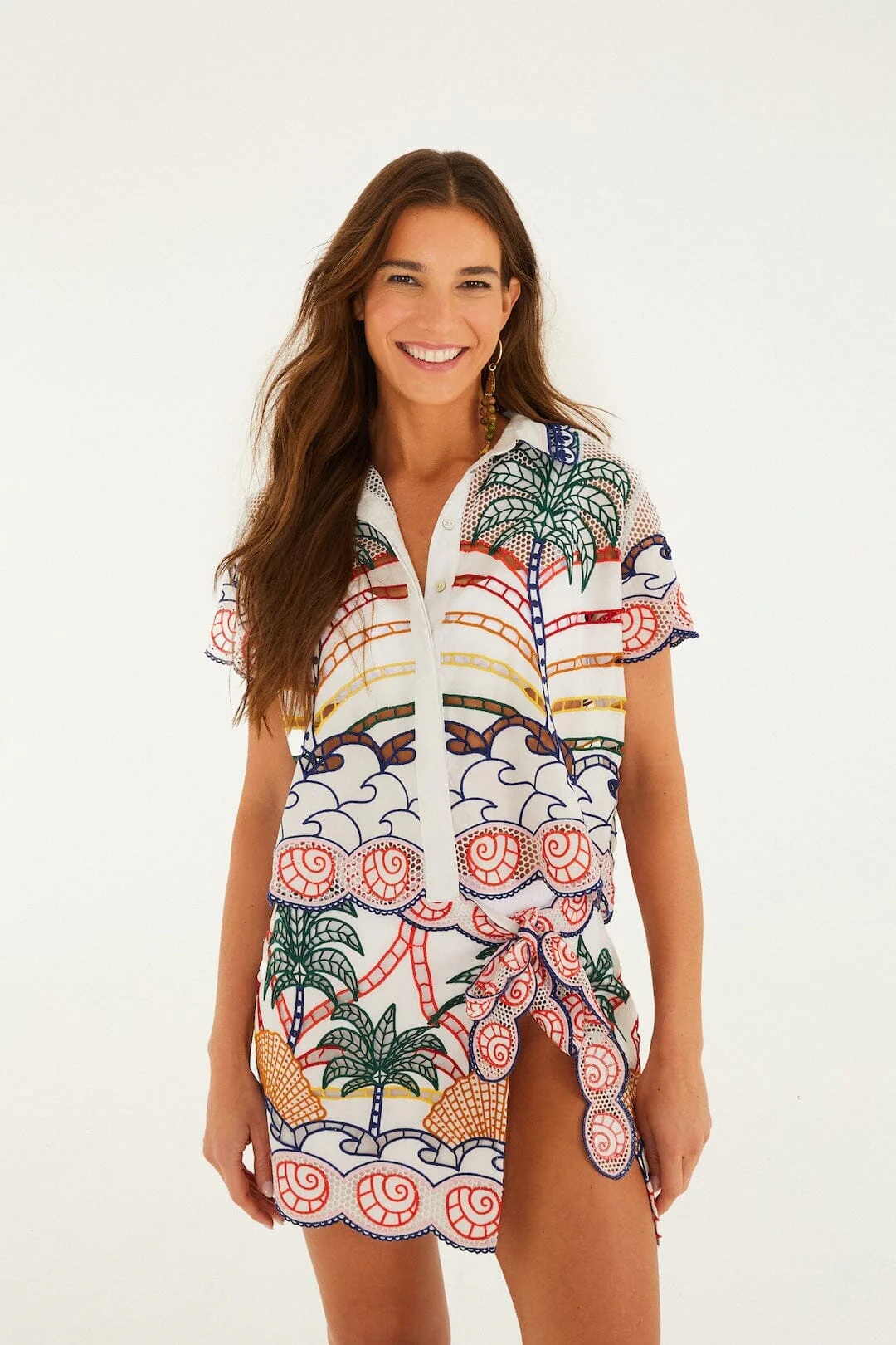 Off-White Tropical Graphic Richelieu Crop Shirt - Image 4