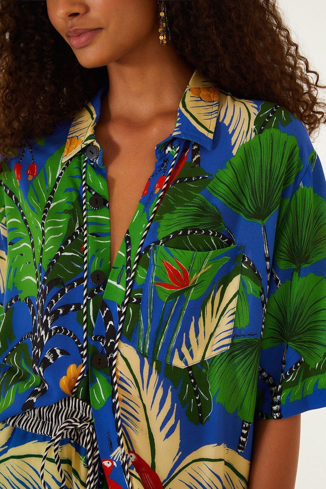 Blue Tropical Island Short Sleeve Lenzing™ Ecovero™ Viscose Shirt - Image 5