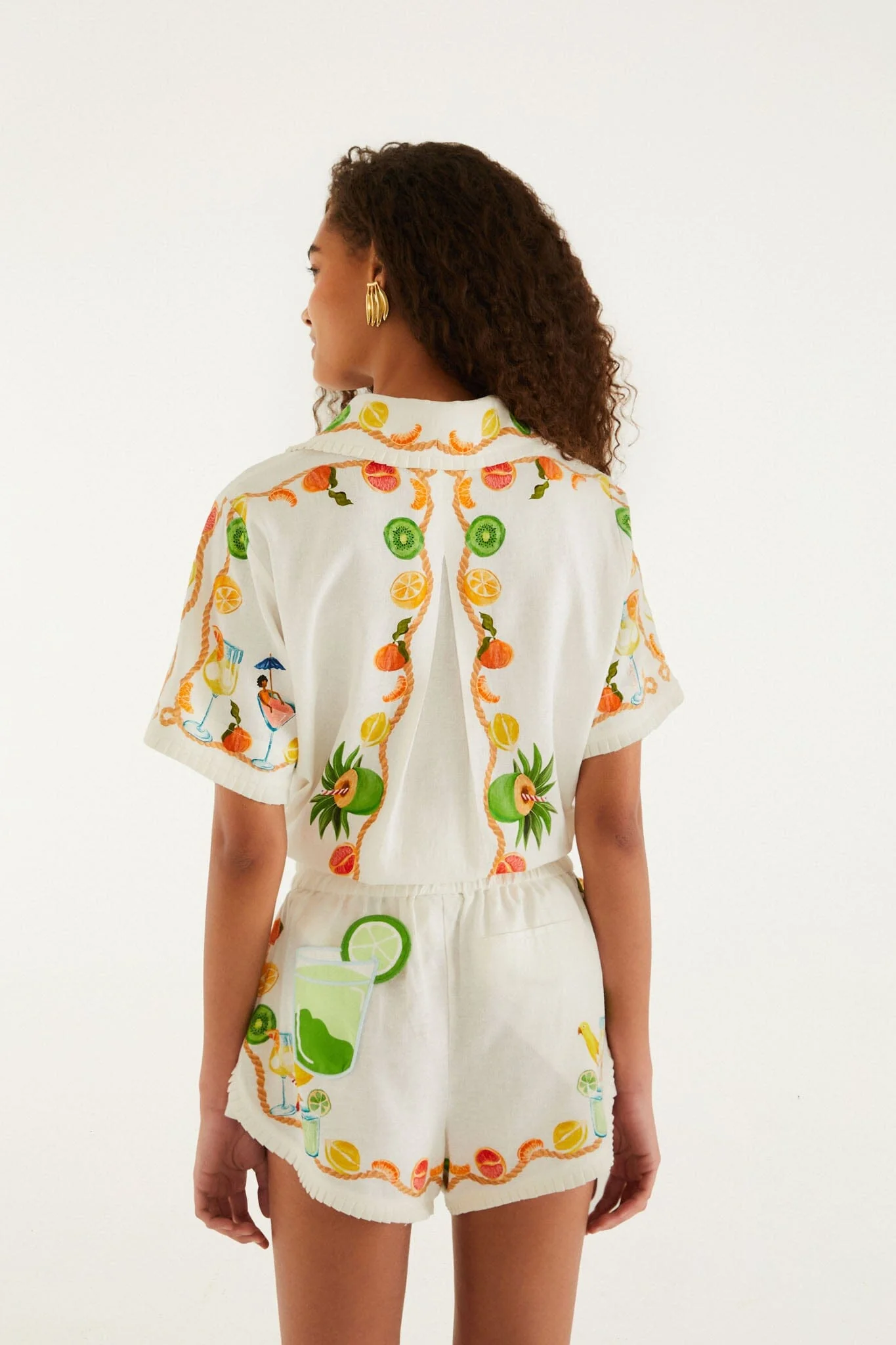 Off-White Tropical Royalty 3d Details Euroflax Premium Linen Shorts - Image 3