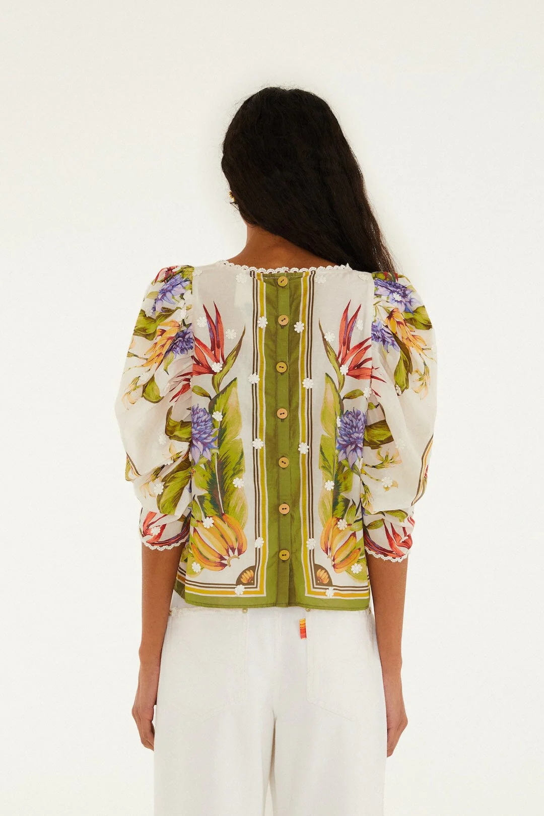 Sand Tropical Scarf Blouse - Image 3