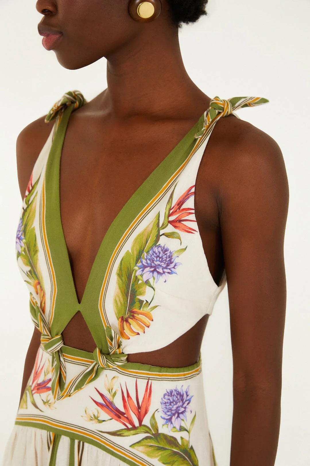 Sand Tropical Scarf Lenzing™ Ecovero™ Euroflax™ Maxi Dress - Image 2