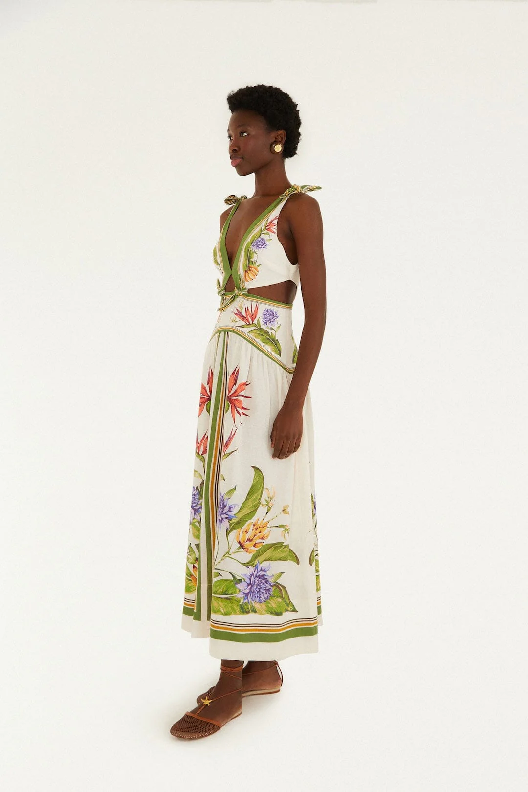 Sand Tropical Scarf Lenzing™ Ecovero™ Euroflax™ Maxi Dress - Image 4