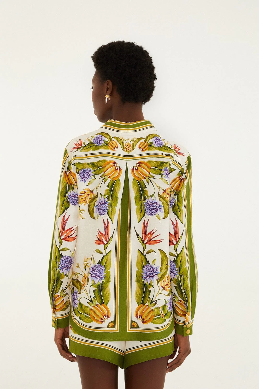 Sand Tropical Scarf Lenzing™ Ecovero™ Euroflax™ Shirt - Image 3