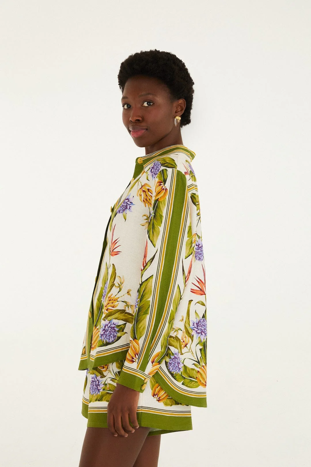 Sand Tropical Scarf Lenzing™ Ecovero™ Euroflax™ Shirt - Image 5