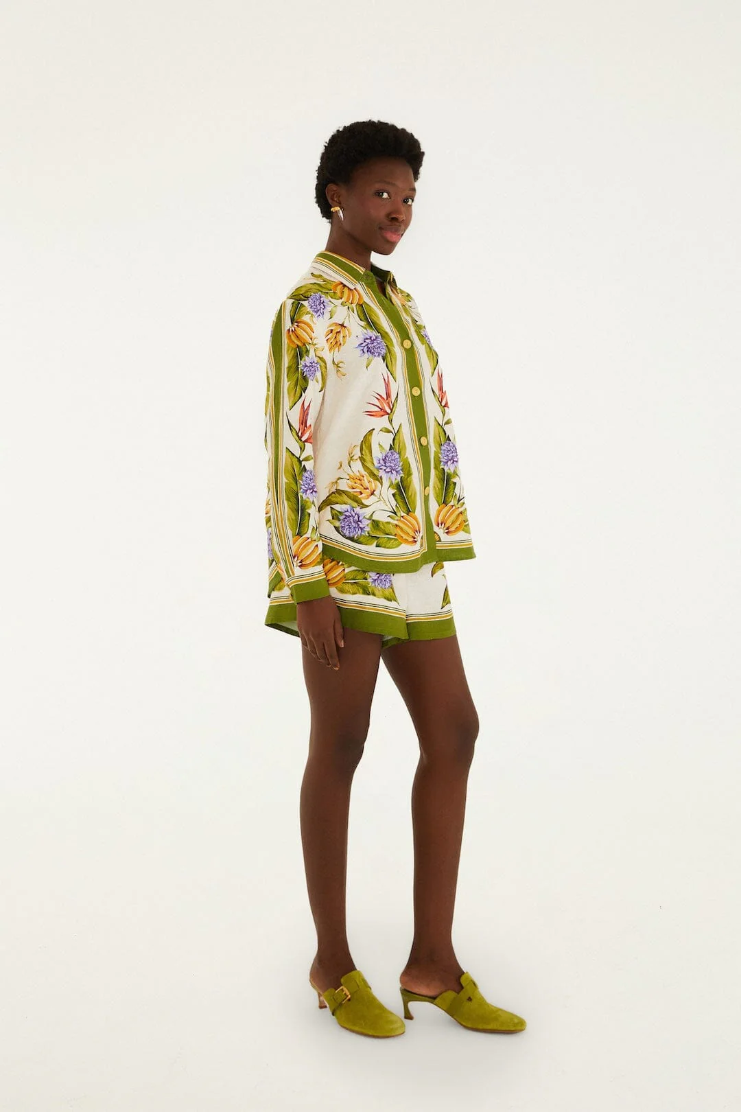 Sand Tropical Scarf Lenzing™ Ecovero™ Euroflax™ Shorts - Image 4