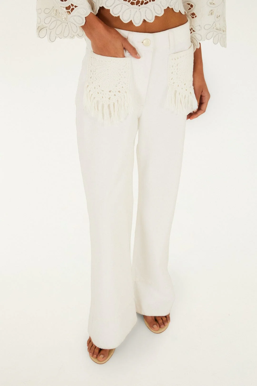 Twill Fringe Pocket Pants - Image 2
