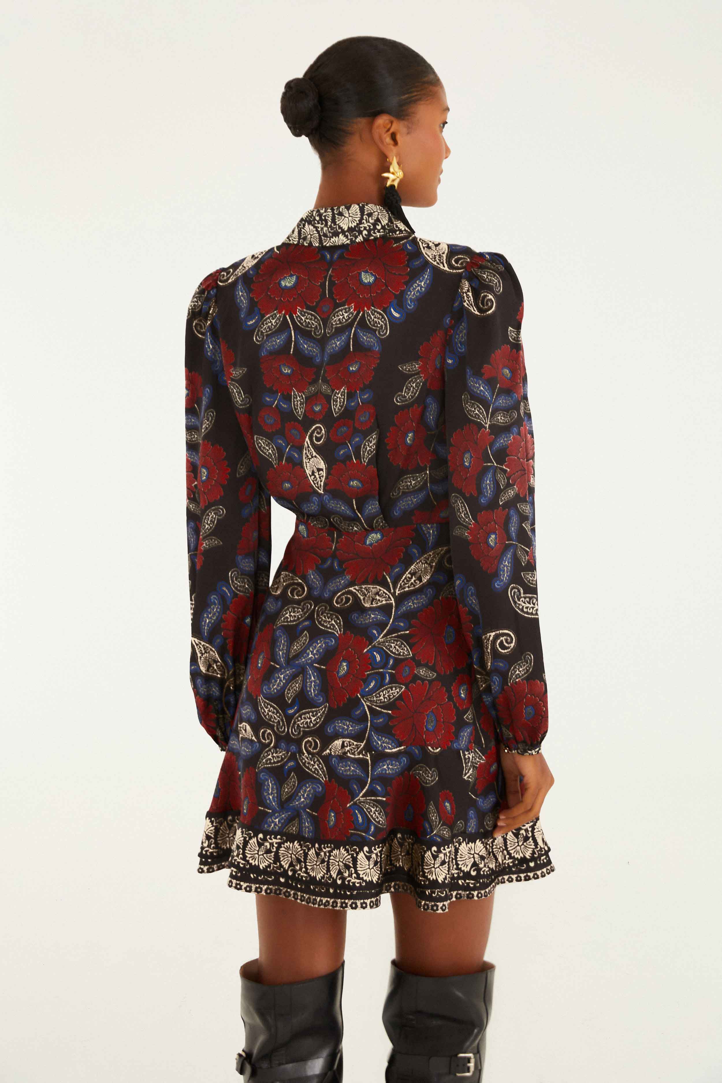 Black Valentina Wrap Lenzing™ Ecovero™ Viscose Mini Dress - Image 4