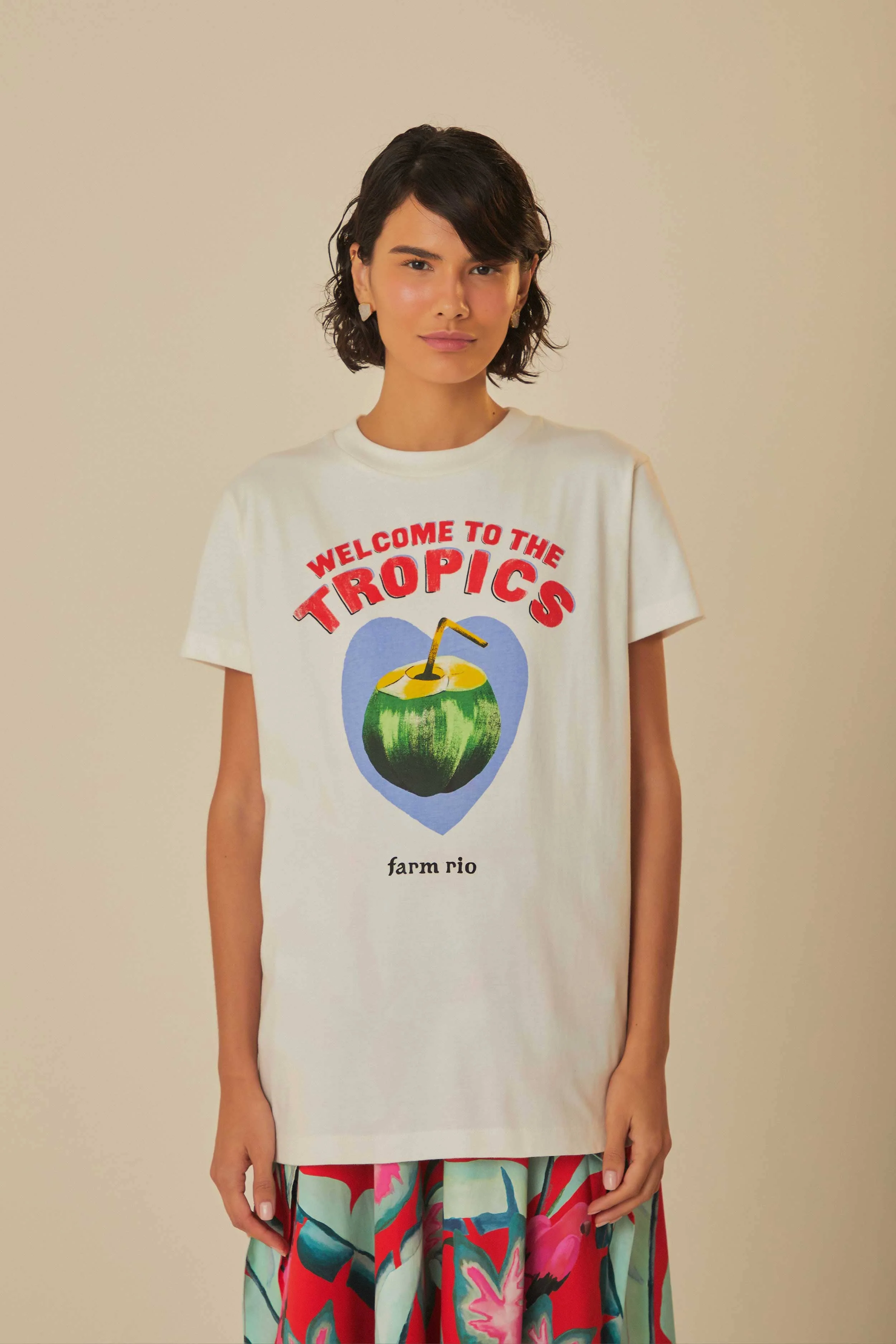 White Welcome To The Tropics Organic Cotton T-Shirt - Image 2