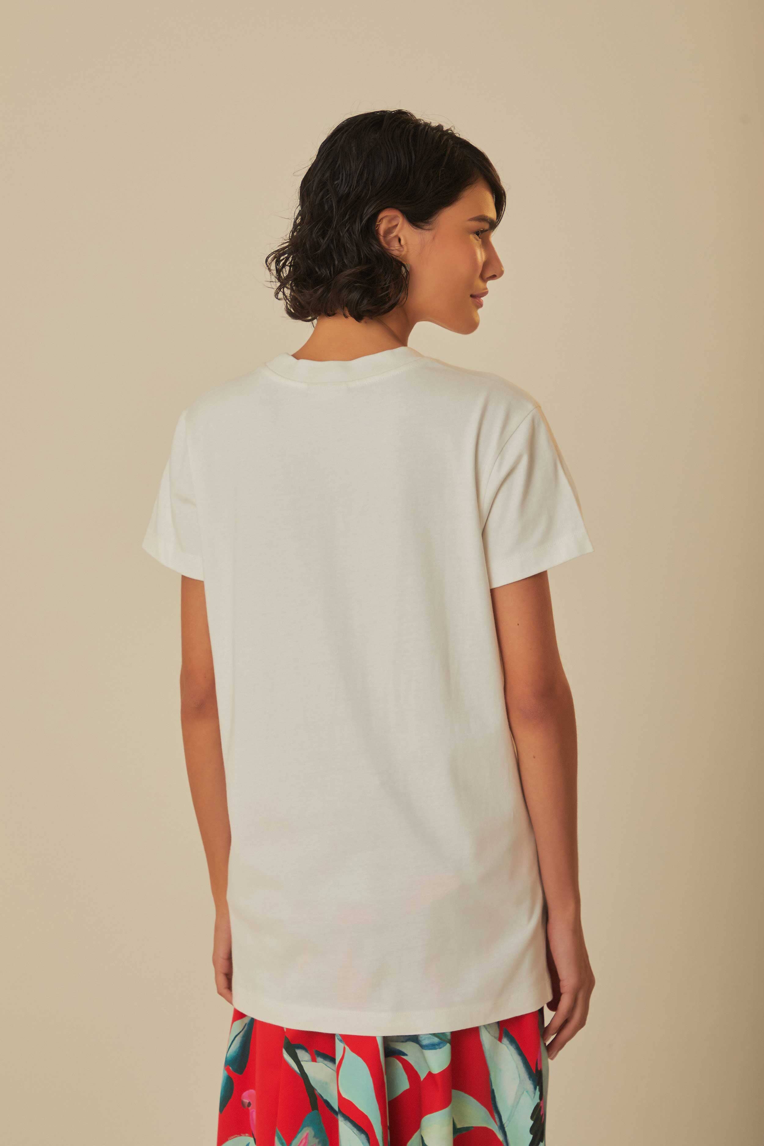 White Welcome To The Tropics Organic Cotton T-Shirt - Image 4
