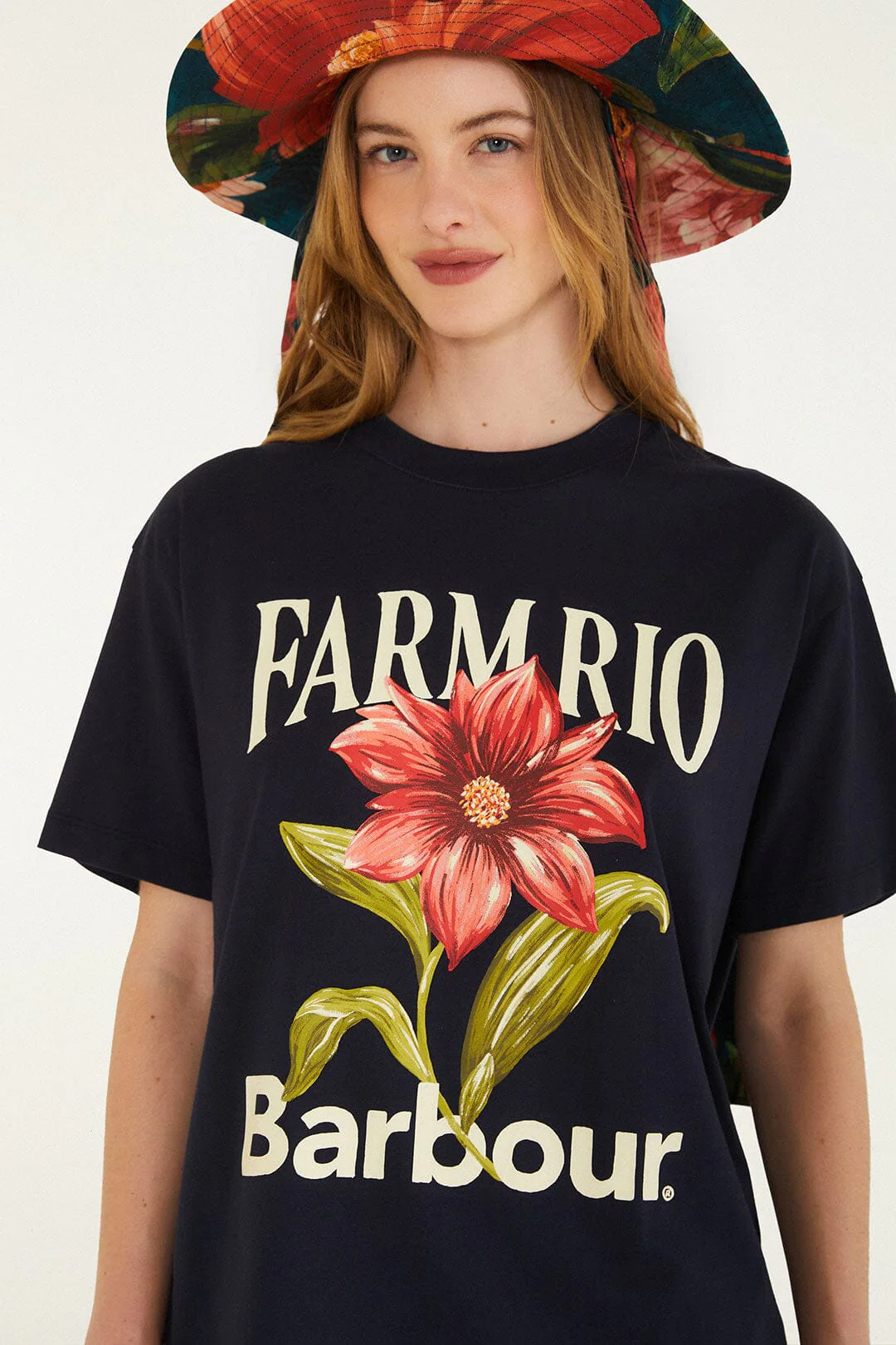 Wild Flower Navy Blue T-Shirt - Image 3