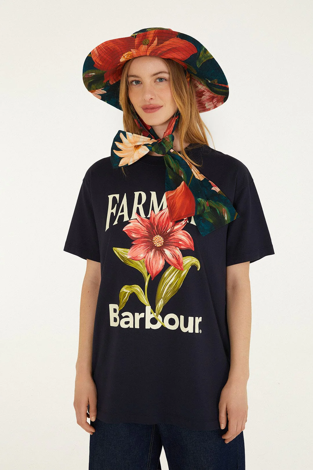 Wild Flower Navy Blue T-Shirt - Image 4