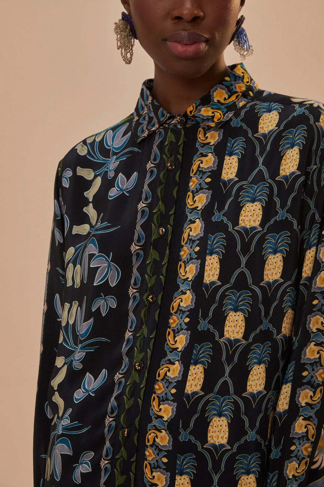 Black Winter Garden Pajama Shirt - Image 3