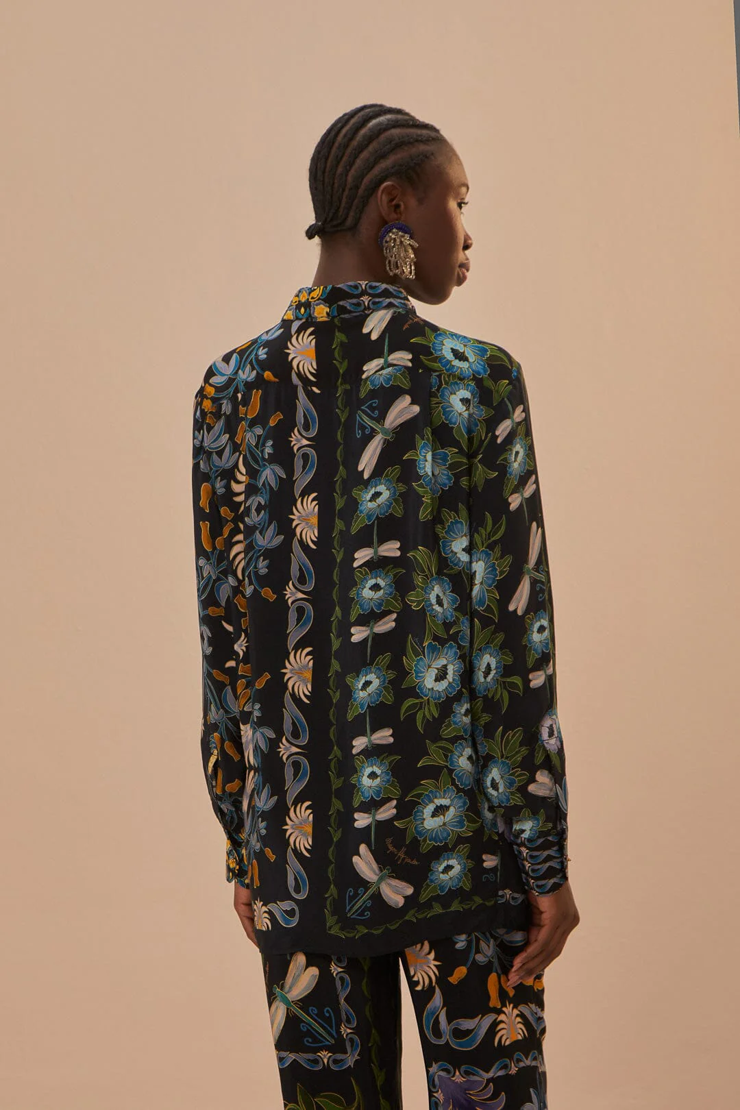 Black Winter Garden Pajama Shirt - Image 4