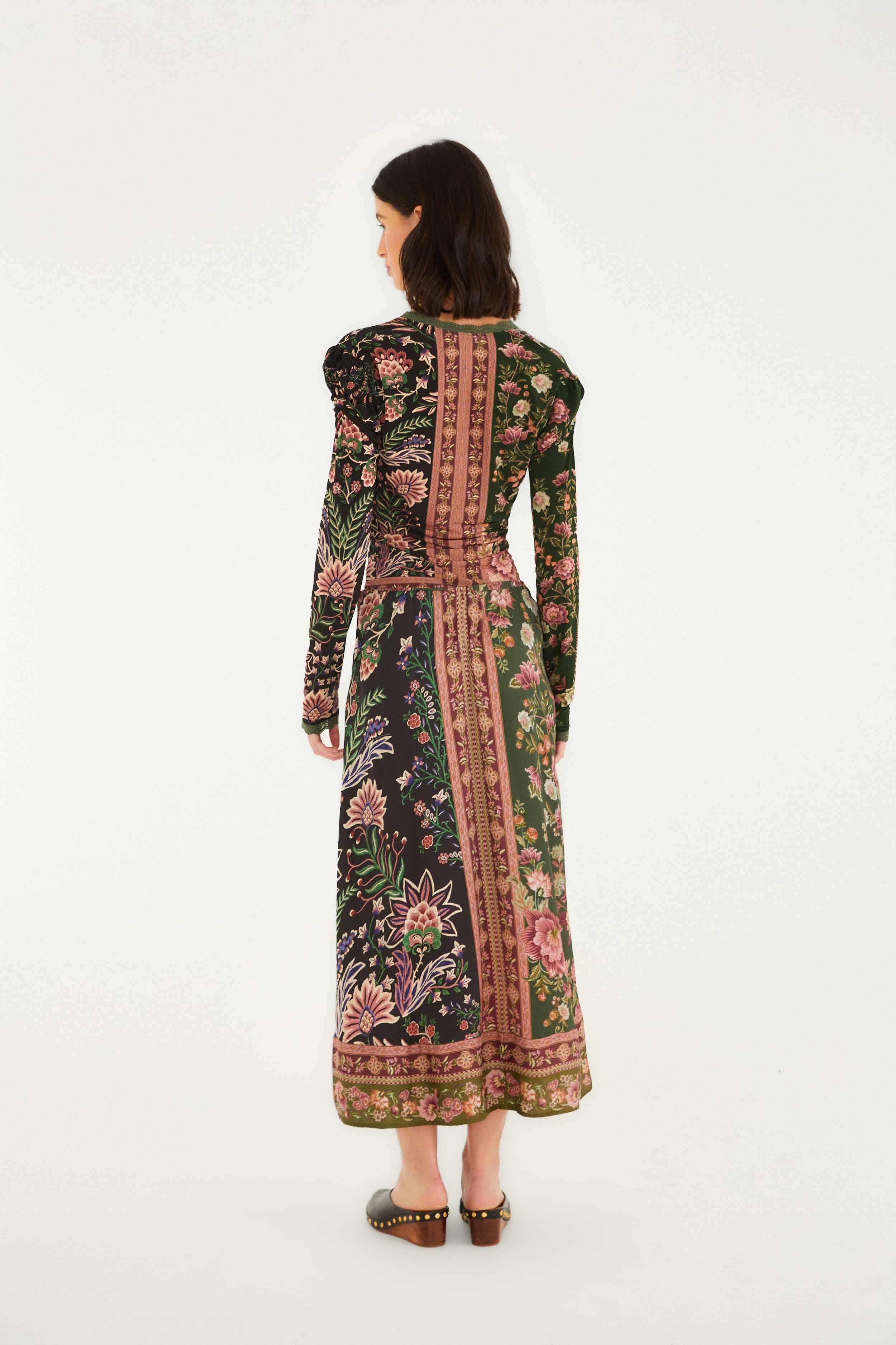 Mixed Winter Garden Lenzing™ Ecovero™ Viscose Midi Skirt - Image 4