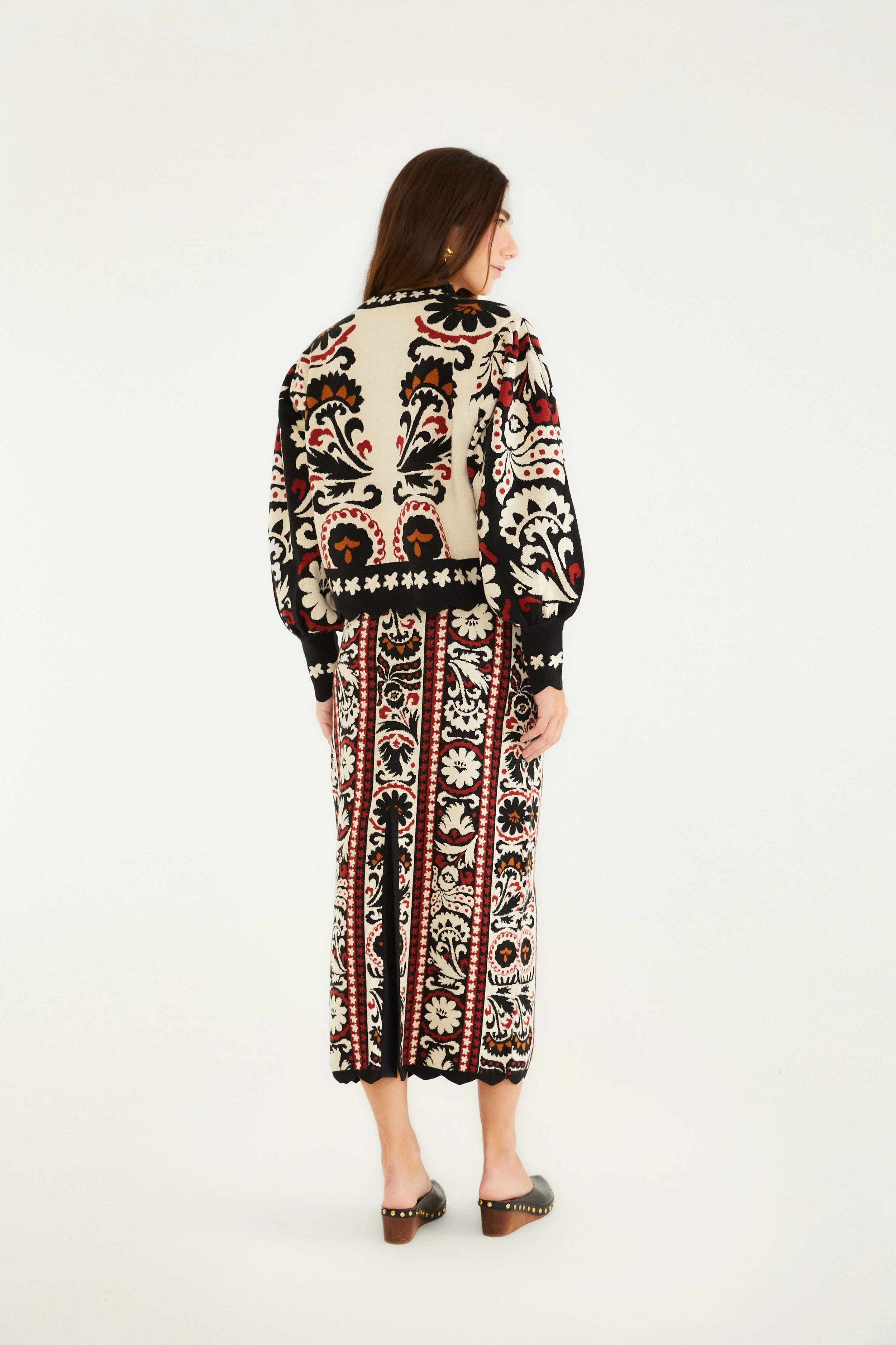 Stripes Winter Tapestry Knit Skirt - Image 4