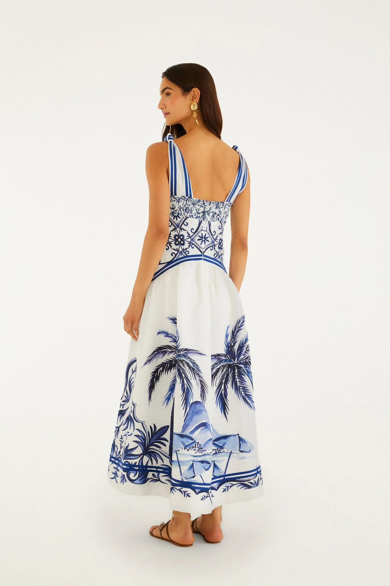 Off-White Wonderful City Euroflax Premium Linen Maxi Dress - Image 3
