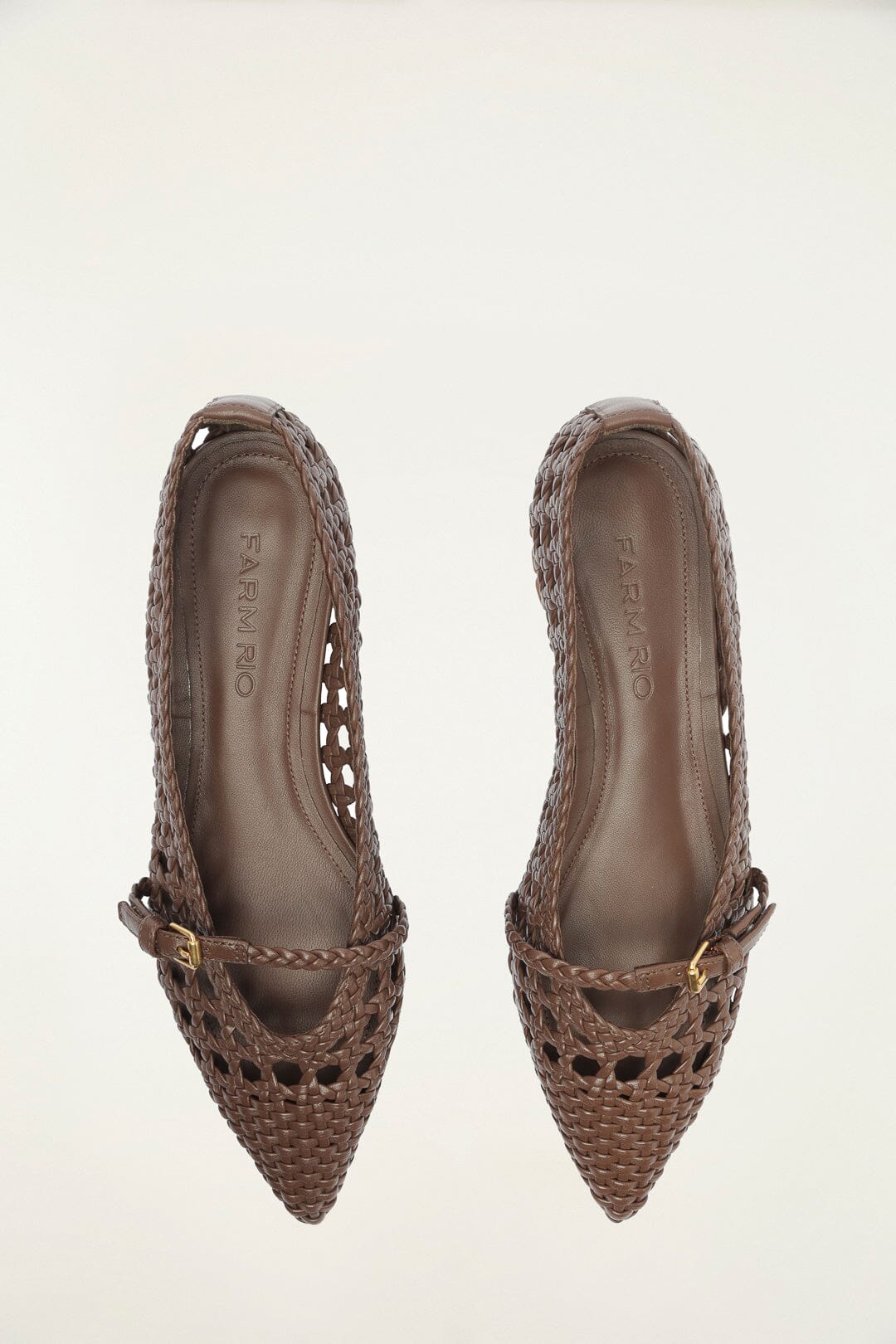Brown Woven Mary Jane Ballerina - Image 3