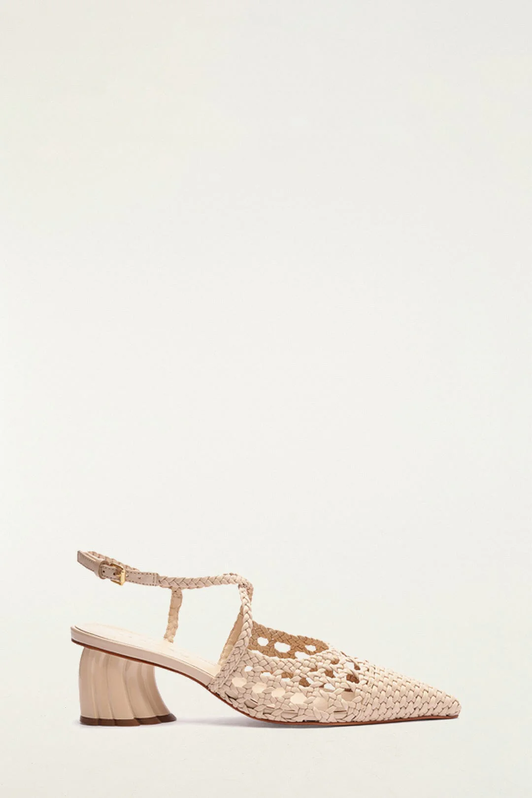 Cream Woven Wedge Heeled Sandal