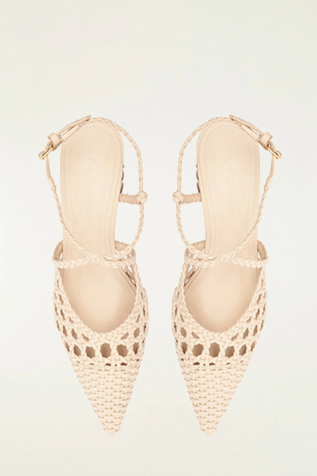 Cream Woven Wedge Heeled Sandal - Image 3